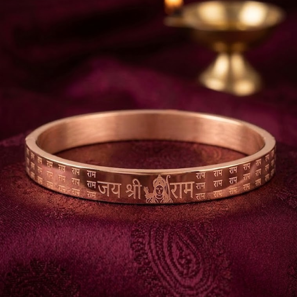 Jai Shri Ram Gold/Rose Gold-Plated Kada