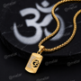 Om Gold Plated Pendant Chain with CZ Stones