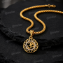 Om Lotus Gold Plated Pendant Chain with CZ Stones