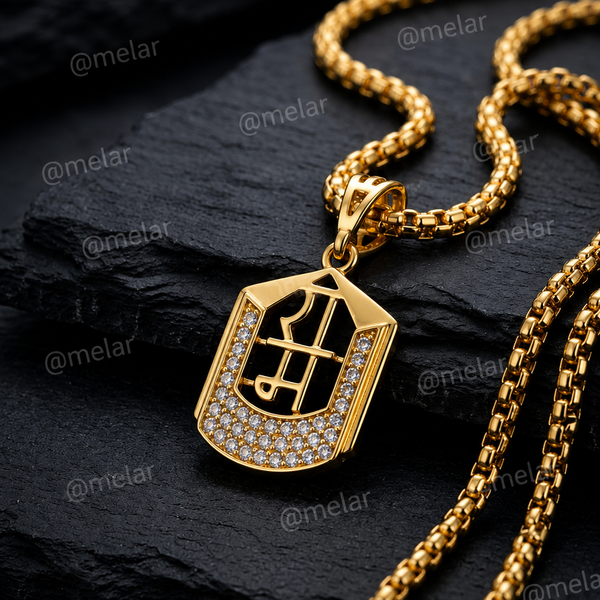 Shri Ram Gold Plated Pendant Chain with CZ Stones