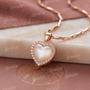 Elegant Heart Rose Gold Plated Pendant Chain with CZ Stones