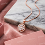 Rose Gold Sparkling CZ Round Pendant Necklace
