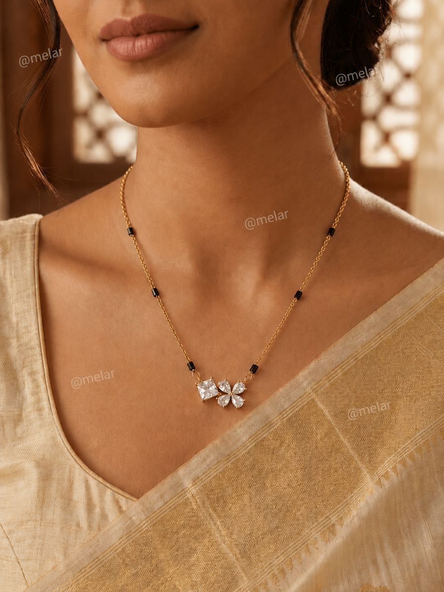 Elegant Crystal Floral Mangalsutra