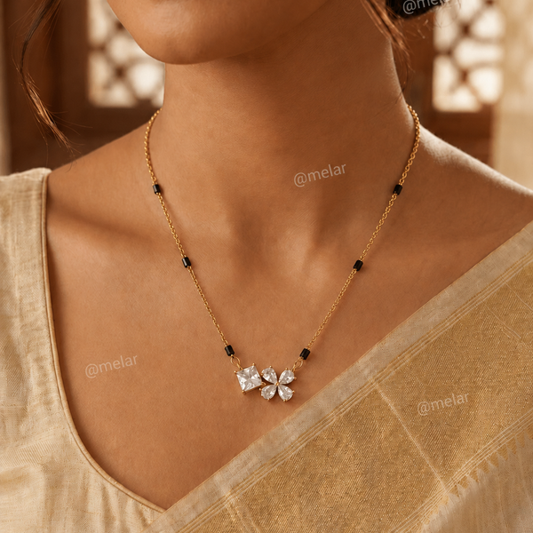 Elegant Crystal Floral Mangalsutra