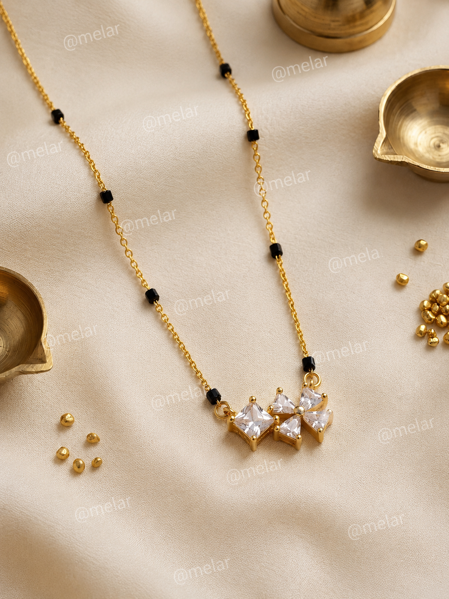 Elegant Crystal Floral Mangalsutra