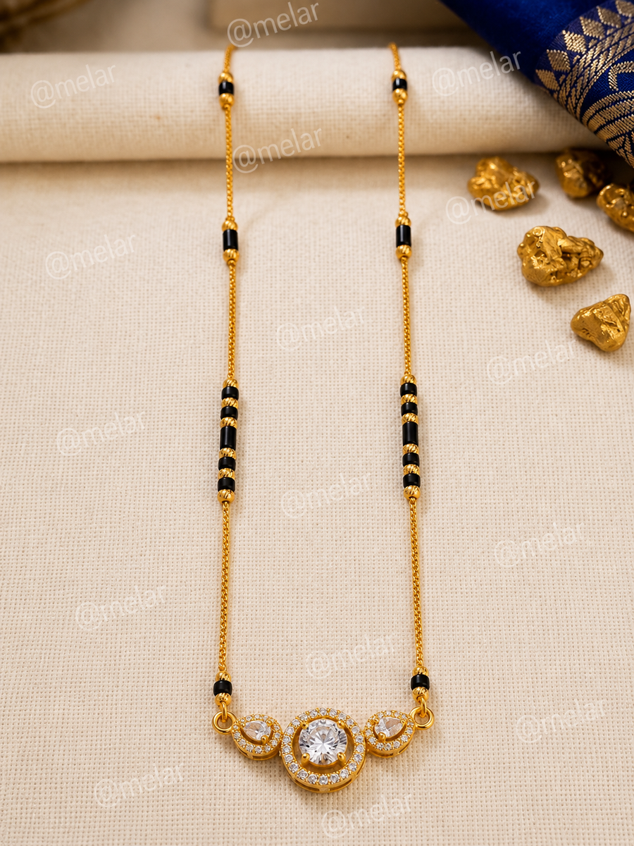 Classic Solitaire Crystal Mangalsutra