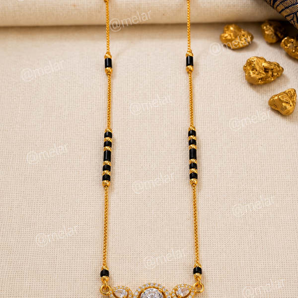 Classic Solitaire Crystal Mangalsutra