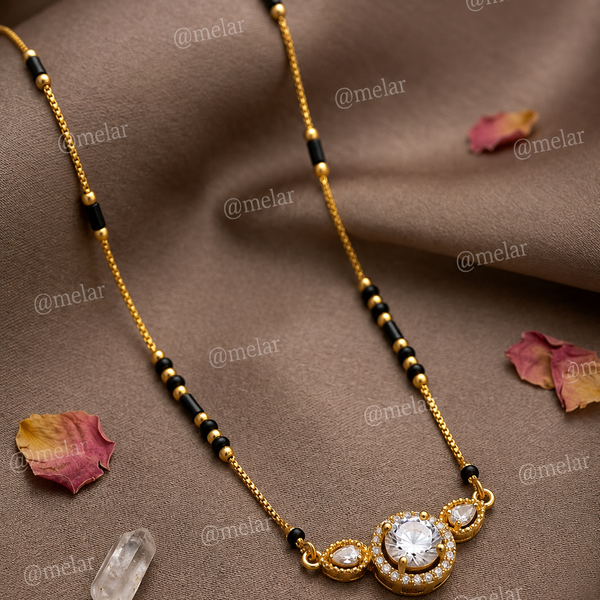 Classic Solitaire Crystal Mangalsutra