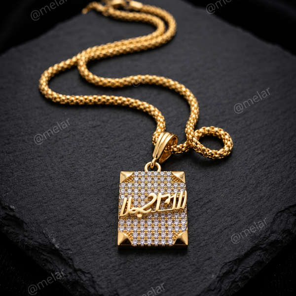 Ram Gold Plated Pendant Chain with CZ Stones