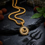 Shiv Gold Plated Pendant Chain with CZ Stones