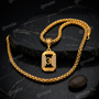 Om Gold Plated Pendant Chain with CZ Stones