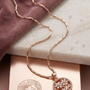 Rose Gold Floral CZ Pendant Necklace