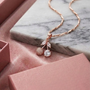 Elegant Cherry Rose Gold Pendant Chain